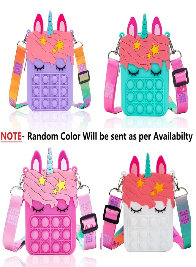 سيلي مي حقيبة SILLYME Pop it Bag يونيكورن صغيرة الحجم للبنات - (لون عشوائي) - ألعاب تململ للأطفال - حقيبة سفر صغيرة - حقيبة كتف كروس - Image 2